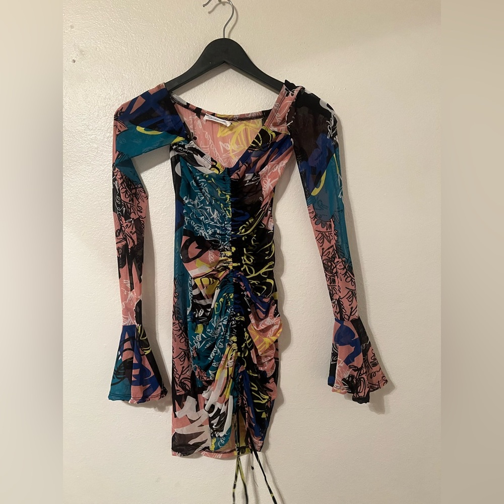 Mesh colorful midi Dress (Baddieville)